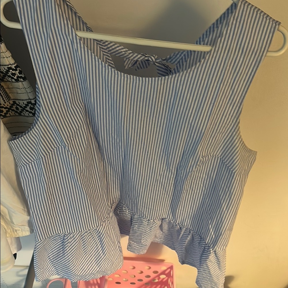 Striped Blue Sleeveless Top
